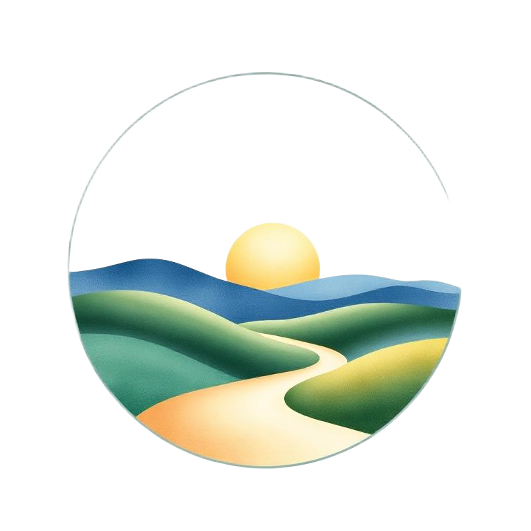 LossHurts logo: a sunrise over rolling hills